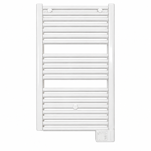 Enhanced product view of the white Nextheat Towel 45 × 80 electric bathroom towel warmer and controller, Made in Italy